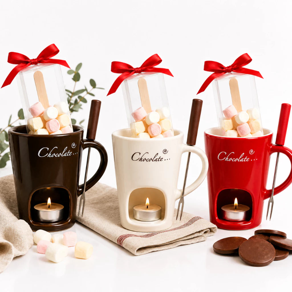 CHER. Chocolates Milk Chocolate Marshmallow Stir-In Set with Chocolate Fondue Mug