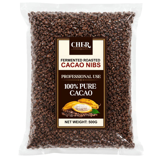 CHER. Chocolates Premium Fermented Roasted Cacao Nibs 1kg Bean-to-Bar Professional Chocolate Making