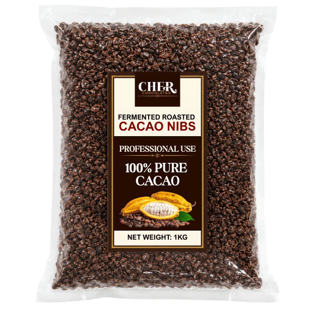 CHER. Chocolates Premium Fermented Roasted Cacao Nibs 1kg Bean-to-Bar Professional Chocolate Making