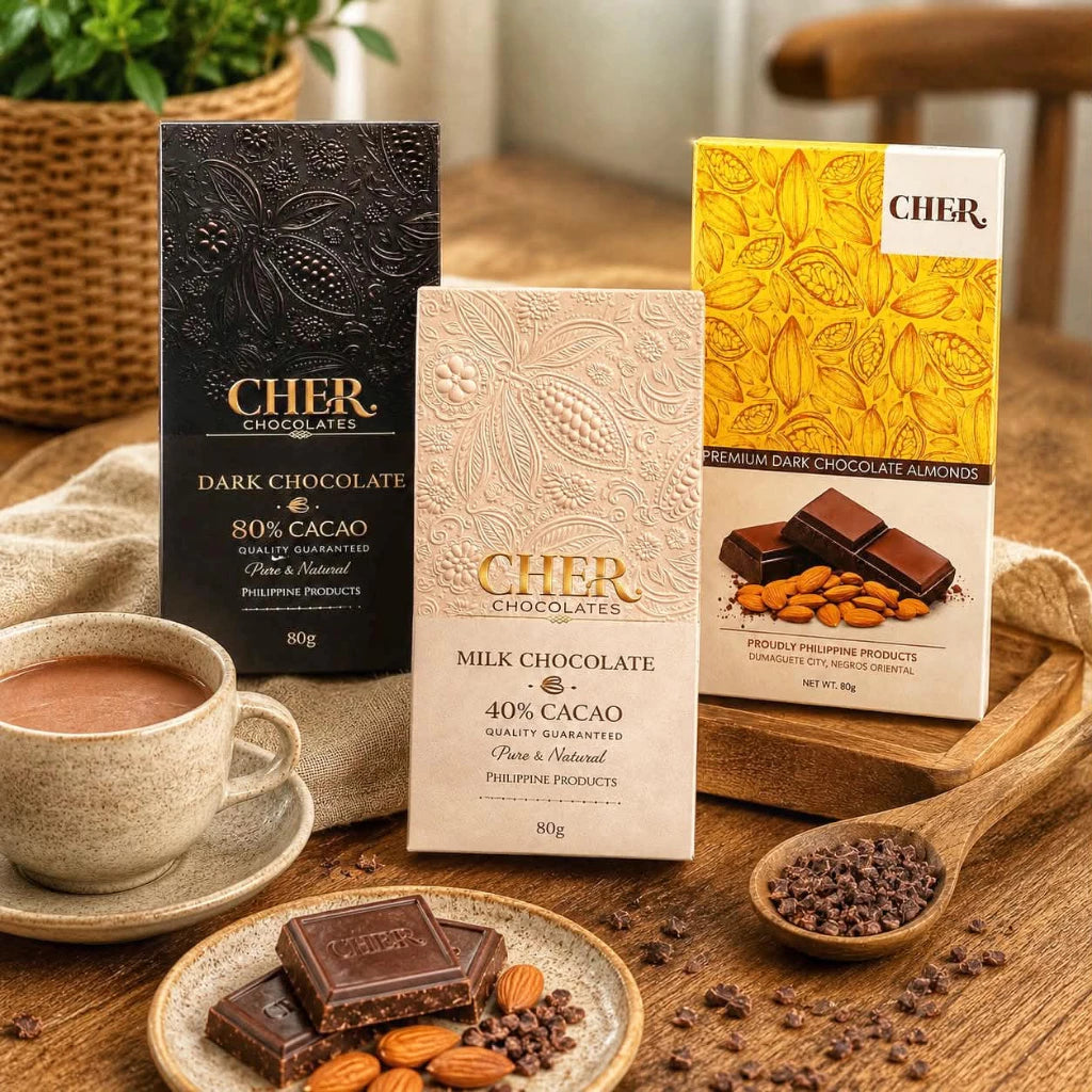 CHER. Chocolates Premium Bean-to-Bar Chocolate Bars Collection