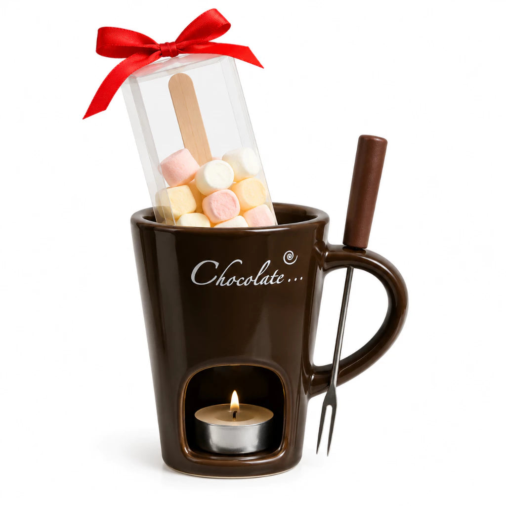 CHER. Chocolates Milk Chocolate Marshmallow Stir-In Set with Chocolate Fondue Mug