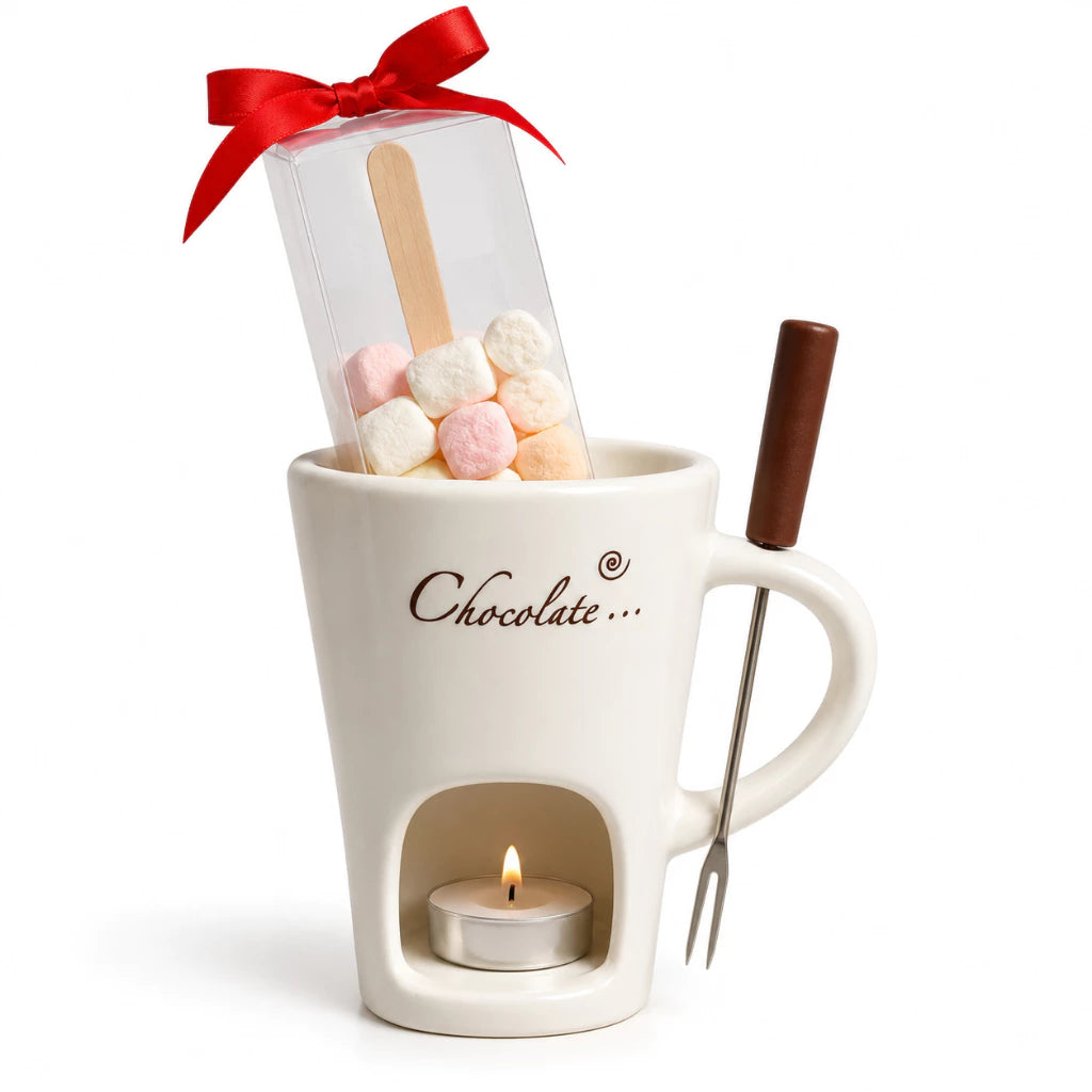 CHER. Chocolates Milk Chocolate Marshmallow Stir-In Set with Chocolate Fondue Mug